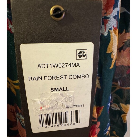 NWT Frye Green Botanical Floral Dress Sz S Peasant Ruffles Tiered Tassles Boho * - Picture 11 of 12